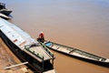 Local canoe are the only transportation on the Amazonian rivers of Peru.