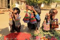 Children selling handicrafts