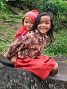 LOCAL CHILDREN AT SITU PATENGGANG IN INDONESIA Royalty Free Stock Photo