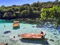 Local children swimming on lake Weekuri