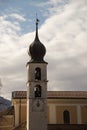 Local church in Povo suburb of Trento Italy with clouds on bac