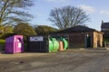 A local council glass and clothing recycling point in Bangor County Down northern Ireland