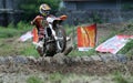 Local crosser crosser competed in enduro motorcycle event in Gor Royalty Free Stock Photo