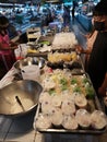 Local desserts on sale at talat Thanin market Chiang Mai. Royalty Free Stock Photo