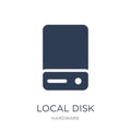 Local disk icon. Trendy flat vector Local disk icon on white background from hardware collection