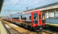 Local electric train at New Haven Union Station in Connecticut, USA Royalty Free Stock Photo