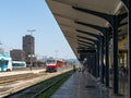 Local electric train of Slovenian Railways (SZ) near the platform at Ljubljana railway station, Slovenia