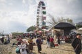 Local fair for easter with ferris wheel at the beach of lake Atitlan, Panajachel, Guatemala