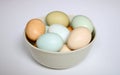 Local Farm Fresh Eggs in a Bowl Royalty Free Stock Photo