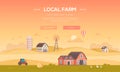 Local farm - modern flat design style vector illustration Royalty Free Stock Photo