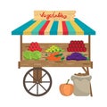 Local farmers market. Seller fresh natural product vegetables. Royalty Free Stock Photo