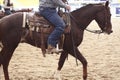 local farmers riding their quaterhorses, competing at a cutting horse, futurity event Royalty Free Stock Photo