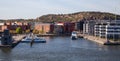 Local ferries at Lindholmen in central Gothenburg Sweden Royalty Free Stock Photo