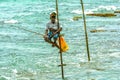 The local fisherman fishing in Galle, Sri Lanka Royalty Free Stock Photo