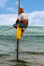 The local fisherman fishing in Galle, Sri Lanka Royalty Free Stock Photo