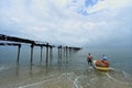 Local fishermen work hard at sea Royalty Free Stock Photo