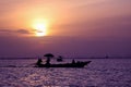 The local fishing boat and oyster farms along the coast. Royalty Free Stock Photo