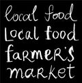 Local food. Farmer`s market. Decoration board. Royalty Free Stock Photo