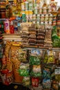 Local food market in Cuzco village, Peru