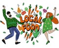 Local Food Support Local Farmers Creative Concept