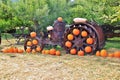 Local fruit shop, dealer in Princeton, British Columbia. Nice decoration with pumpkin, groud, fruits Royalty Free Stock Photo