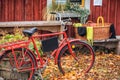 Local Fruit and vegetable market with old bike old school details Royalty Free Stock Photo