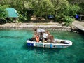 Local Fruit and Vegetable Vendor Boat at Pigeon Island, Saint Lucia Royalty Free Stock Photo