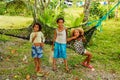 Local girls playing in a small village along Lavena Coastal Walk