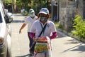 Local government workers distribute relief goods during the Covid 19 virus outbreak