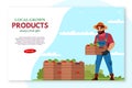 Local grown product webpage banner vector design