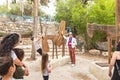 A local guide tells visitors about the famous artists village of Ein Hod near Haifa in northern Israel