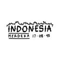 Local hand drawing lettering indonesia merdeka
