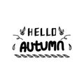 Local hand drawing typography hello autumn design