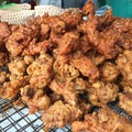 Local Hot Fried crispy chicken with flour batter, Thailand Royalty Free Stock Photo
