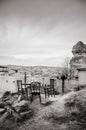 Local house in volcanic rock landscape. Cappadocia, Turkey Royalty Free Stock Photo