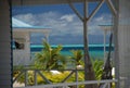 Local houses by the beach. Raiatea, French Polynesia