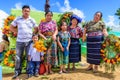 Local indigenous Maya family in cemetery, Santiago Sacatepequez, Guatemala