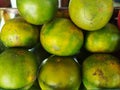 Local Indonesian oranges stack neatly