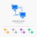 local, lan, connection, sync, computer 5 Color Glyph Web Icon Template isolated on white. Vector illustration Royalty Free Stock Photo