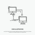 local, lan, connection, sync, computer Icon. Line vector gray symbol for UI and UX, website or mobile application Royalty Free Stock Photo