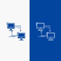 local, lan, connection, sync, computer Line and Glyph web Button in Blue color Vertical Banner for UI and UX, website or mobile Royalty Free Stock Photo