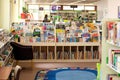 Local library during the COVID-19 pandemic. Little kids corner with bookshelfs. Miranda, NSW Royalty Free Stock Photo