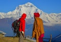 Local man on mountain in Khopra Village, Nepal