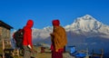 Local man on mountain in Khopra Village, Nepal