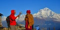 Local man on mountain in Khopra Village, Nepal