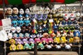 Local masks shop and souvenir japanese style for sale travelers people in street market festival at Naritasan Shinshoji at Japan