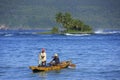 Local men fishing near Las Galeras, Samana peninsula Royalty Free Stock Photo