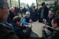 Local men playing cards in the Park. Porto Royalty Free Stock Photo