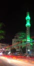 Local mosque of a little town at night