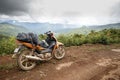 Local motorbike transportation in Monsoon Season